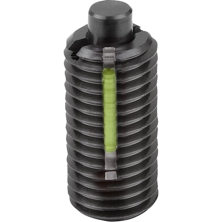 Kipp Spring Plunger Standard Spring Force D=M12 L=28 Steel, Flat, Long-Lok, Comp:Pin Steel, Pu=5 K1371.12
